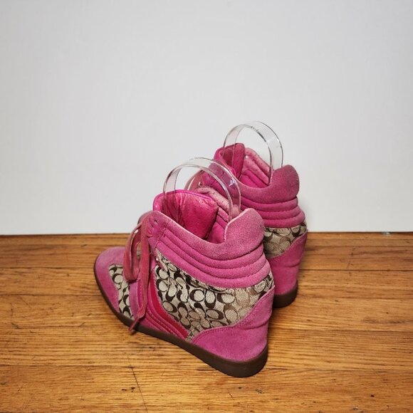 Coach Y2K Signature Logo Alara Wedge Sneakers - Picture 7 of 14